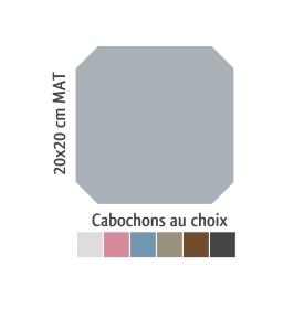 Carrelage octogonal 20x20 gris mat et cabochons CA