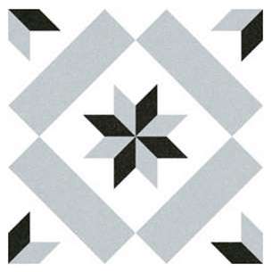 Carrelage imitation ciment étoile grise et noire 2
