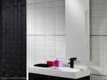 Carrelage 10x20 Metro - Blanc - Noir - carrelage 1