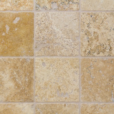 Dalles Carrelage en pierre Travertin mix noisette