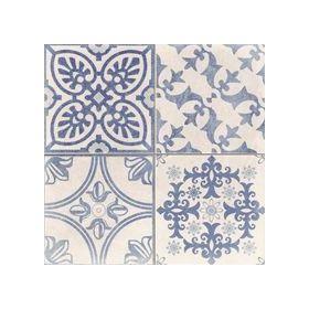 Carrelage style ciment blanc et bleu SKYROS DECO B