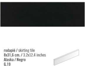 Plinthe intérieur Noir mat Negro 8x31,6 cm - 10.11