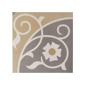 Carrelage imitation ciment rosace taupe ocre 20x20