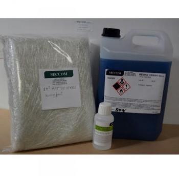 Kit résine ortho 5 kg + catalyseur + mat