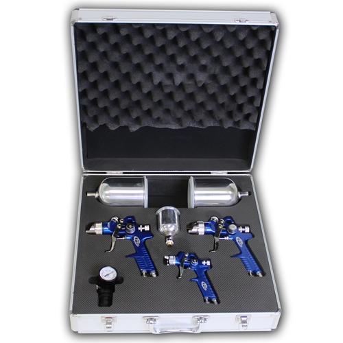Pistolet à peinture HVLP 1,7 mm + 1,3 mm + 0,8 mm