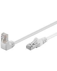 Câble RJ45 CAT.5 avec 1 tête coudée 90° Blanc - 0,