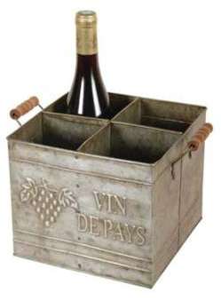 Rangement 4 bouteilles en zinc