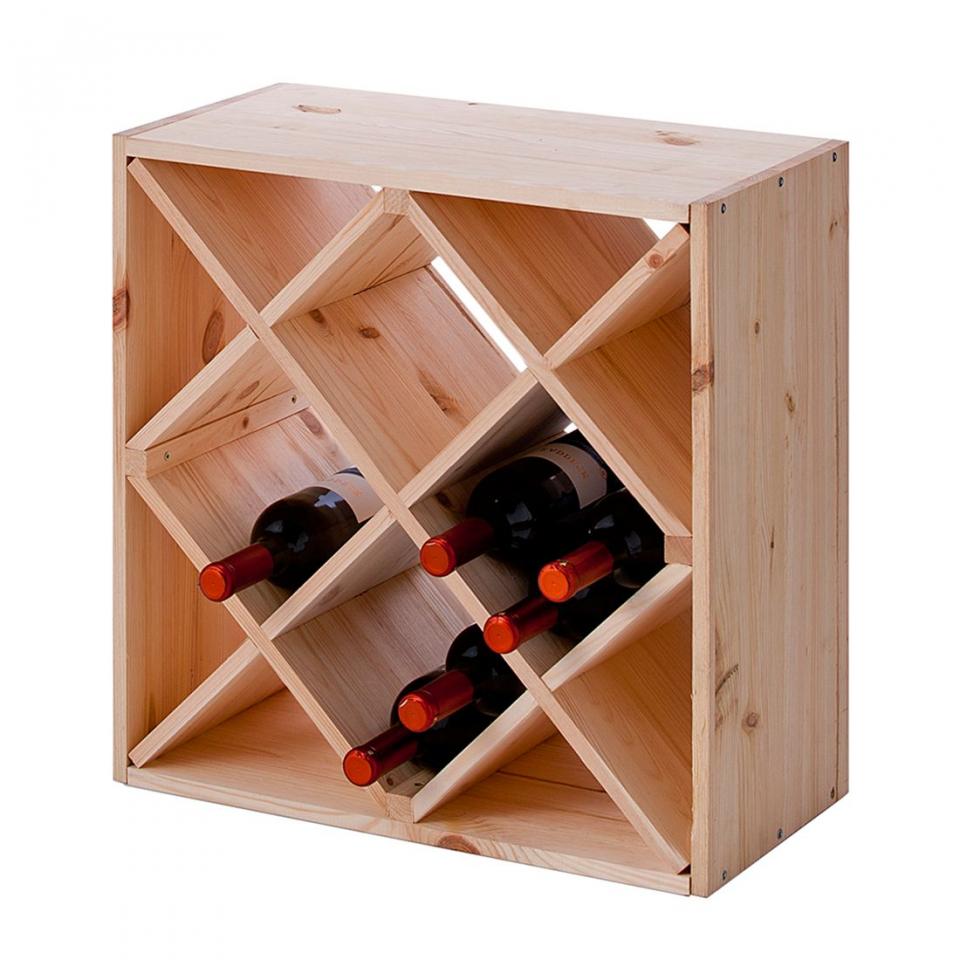 Etagère à vin Bendik II - Pin massif - Naturel
