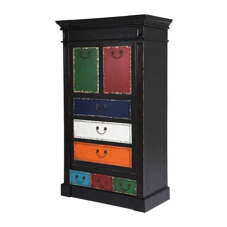 Armoire à vins Harlekin aux couleurs vives vernies
