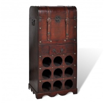 VidaXL ?tagère de rangement en bois pour 9 bouteil