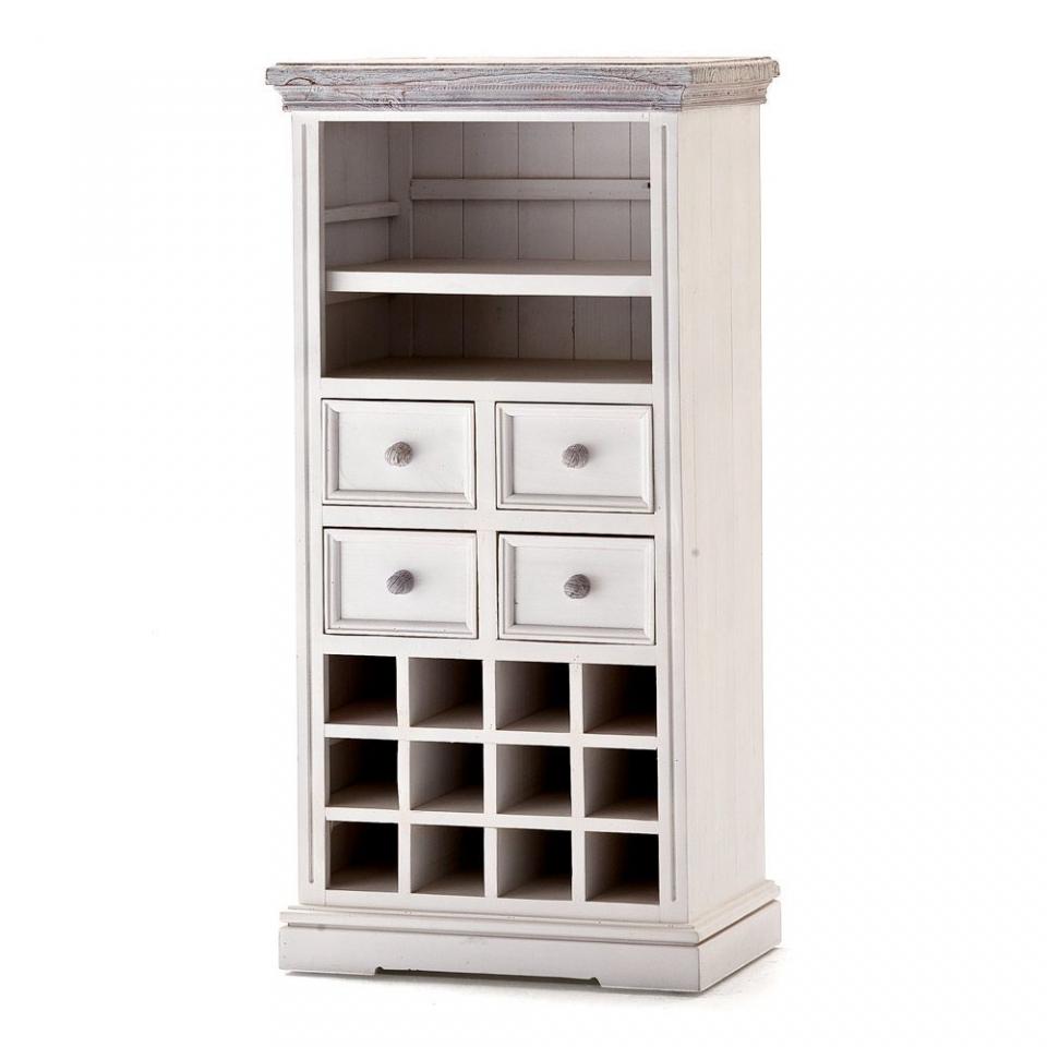 Vitrine Opera - Avec range-bouteilles - Pin massif