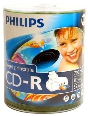 Philips CD-R 80 700Mo 52x imprimable jet d encre lot Philips CD-R 80 700Mo 52x