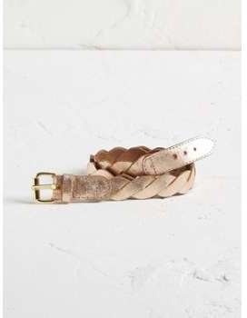Ceinture tressée en cuir fille rose irisé Ceinture tressée en cuir fille