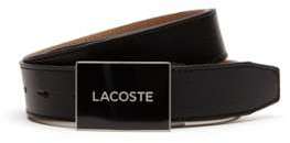 Ceinture en cuir à boucle plaque gravée Lacoste