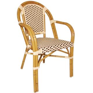Lot de 4 fauteuils continental en rotin