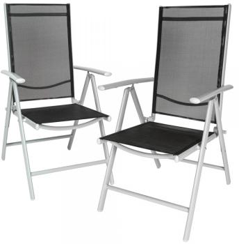 2 Chaises de Camping avec Accoudoirs et Dossier Ha