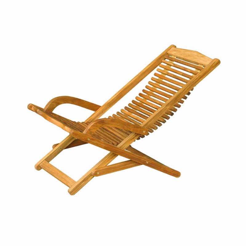 Transat à bascule en bois exotique teck 125cm