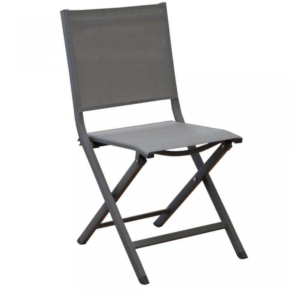 Chaise pliante en alu et textilène café/café 45x52