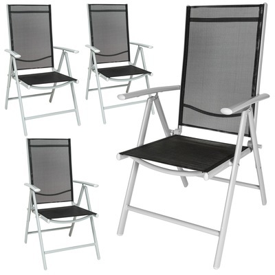 4 Chaises de Camping avec Accoudoirs et Dossier Ha