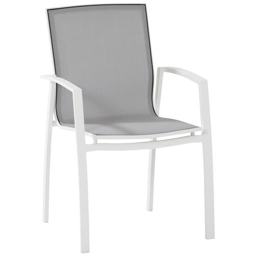Chaise de jardin en textilène coloris blanc