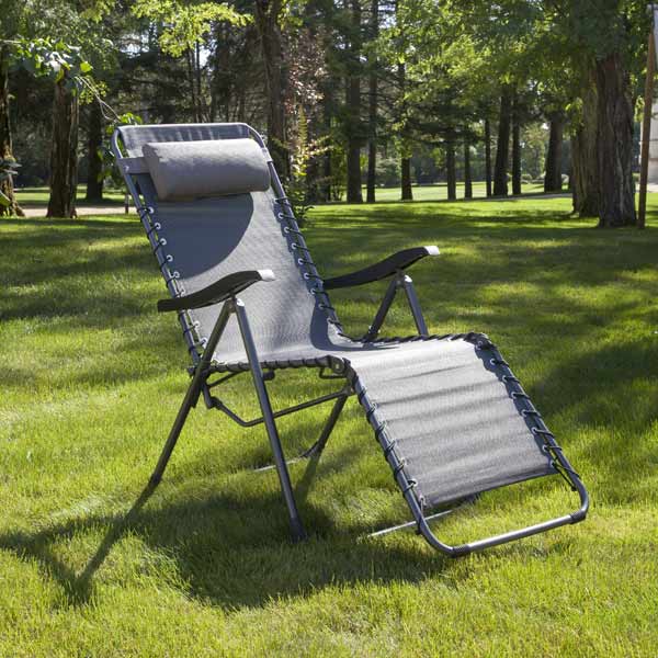 Relax pliant confort Acier coloris Grey Textilène