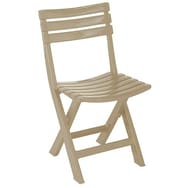 Chaise pliante BIRKI en résine coloris taupe