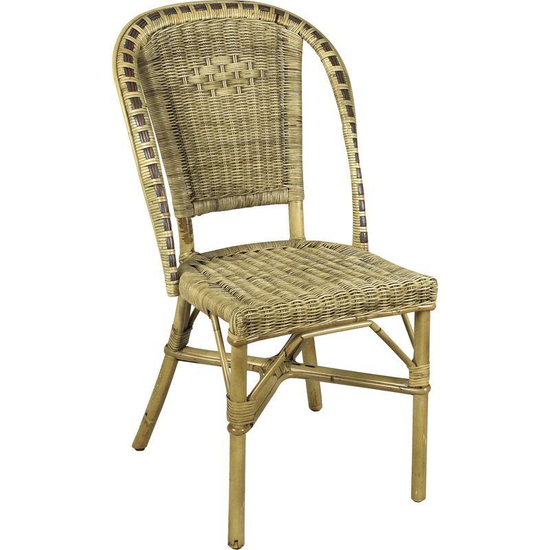 AUBRY GASPARD ? Chaise Biarritz en manau et rotin