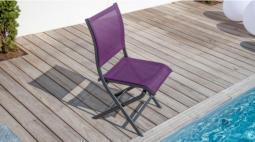 Chaise Pliante ÉLÉGANCE - Royal Grey/Cassis