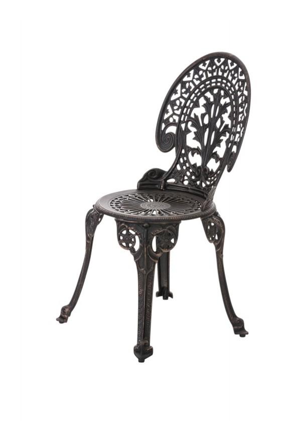 Chaise de bistrot jardin en fonte daluminium bron