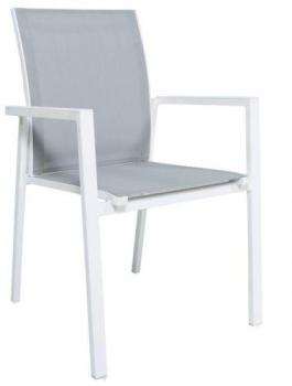 Chaise empilable en alu mat et textylène, Made