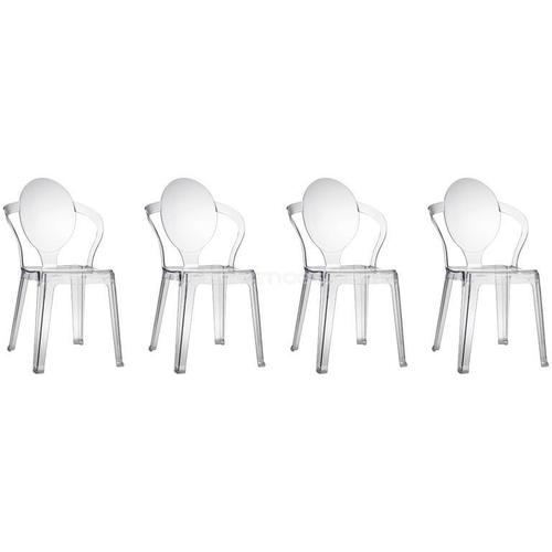 Lot de 4 chaises transparentes en plexi intérieur/