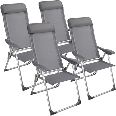4x Chaises de jardin pliante aluminium - 60 x109 c