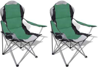 VidaXL Lot de 2 Chaises Pliantes avec sac Vert pou