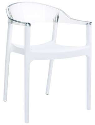 Chaise design EMA blanche et transparente