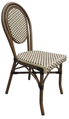 CRO-F1201C-M Chaise rotin bistro nylon beige marro