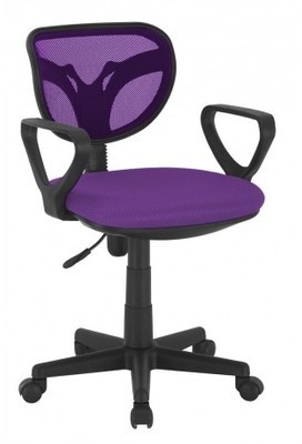 Chaise de bureau enfant à roulettes coloris mauve