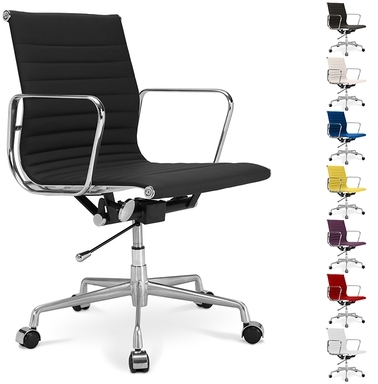 Chaise bureau - T17- Simili cuir- Roulettes multic
