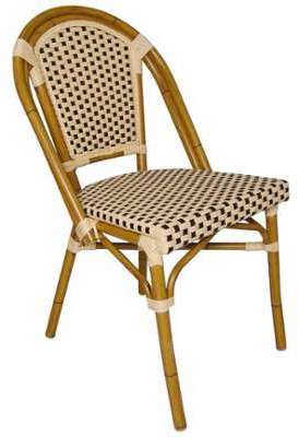 Lot de 4 fauteuils bistro en rotin