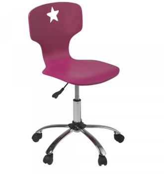 Chaise de bureau junior rose à roulettes Rose