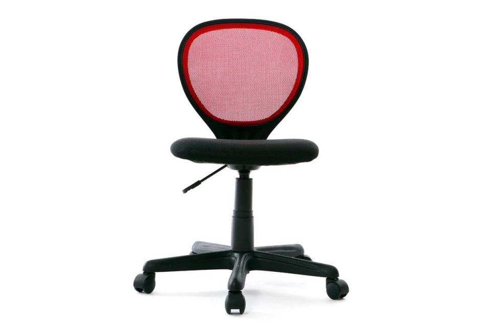Chaise de bureau enfant rouge et noire LEA