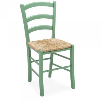 Chaise verte avec assise paille Vert