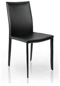 Lot de 2 chaises en cuir régénéré coloris noir