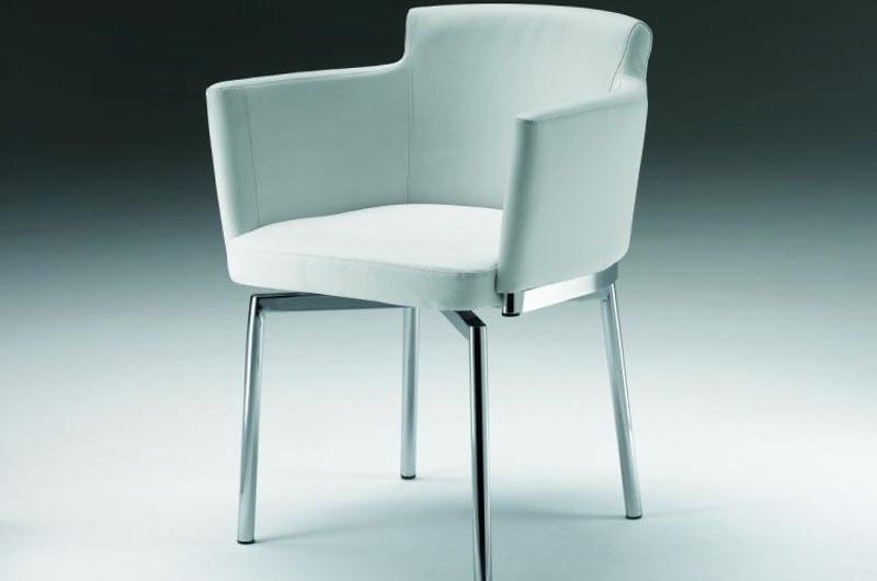 Chaise pivotante semi-cuir Gladys