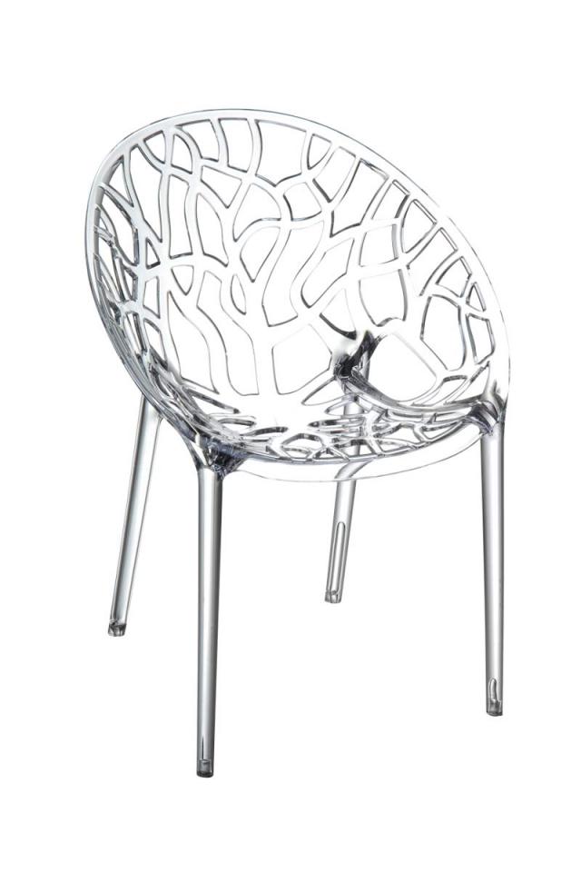 CLP Chaise design CRYSTAL plastique transparent 45