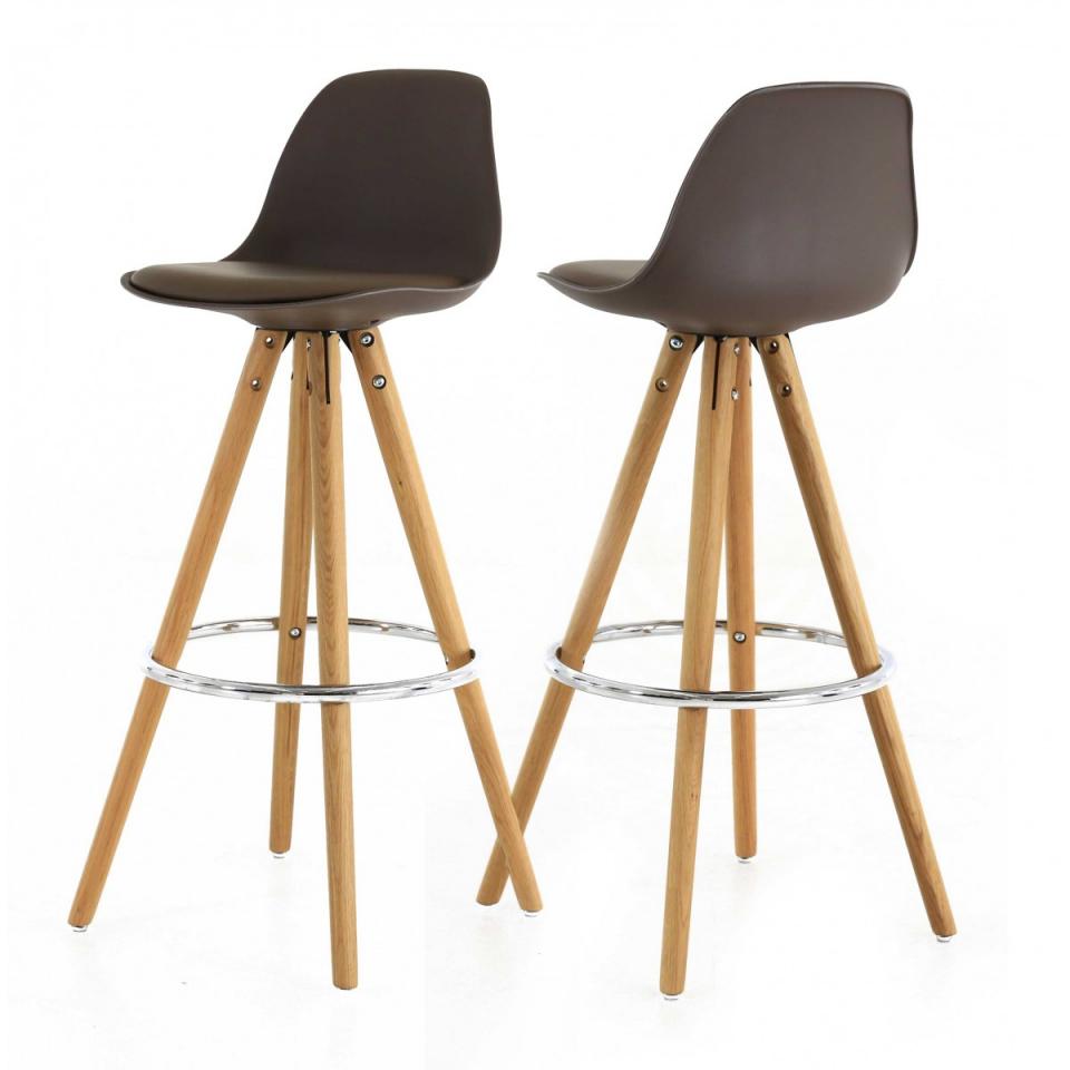 Lot de 2 chaises de bar Circus - Taupe