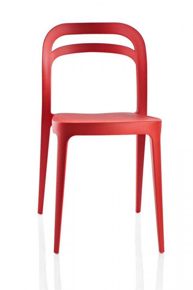 Chaise classique JULIE en polypropylène rouge Cuis