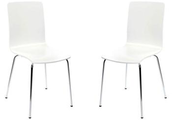 Lot de 2 chaises design cuisine blanches NELLY