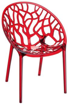 CLP Chaise design CRYSTAL plastique rouge 45 cm