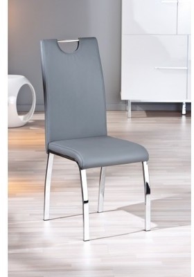 CHAISE DESIGN EN SIMILI CUIR COLORIS GRIS