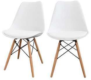 Lot de 2 chaises design bois métal Nielsen